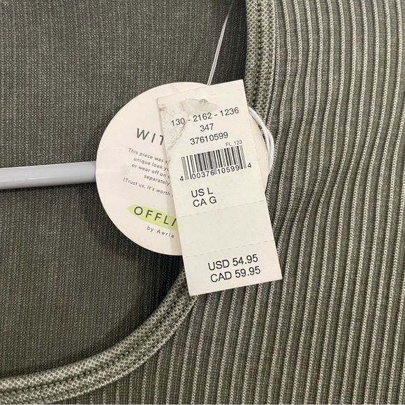 NWT Offline By Aerie Seamless Cable Square Neck T-Shirt | Size: Large - Picture 6 of 6